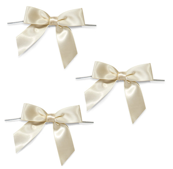 Ivory Bows with Ties: 3" | www.sprinklebeesweet.com
