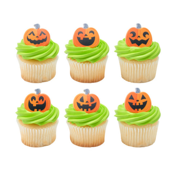 Halloween Cupcake Topper Rings: Jack O'Lantern | www.sprinklebeesweet.com