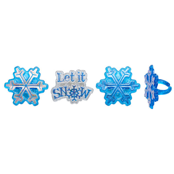 Snowflake Cupcake Topper Rings: Let It Snow | www.sprinklebeesweet.com
