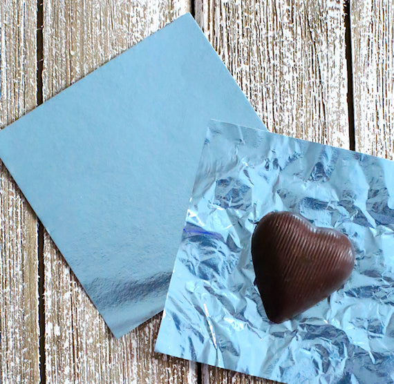 Light Blue Foil Candy Wrappers | www.sprinklebeesweet.com