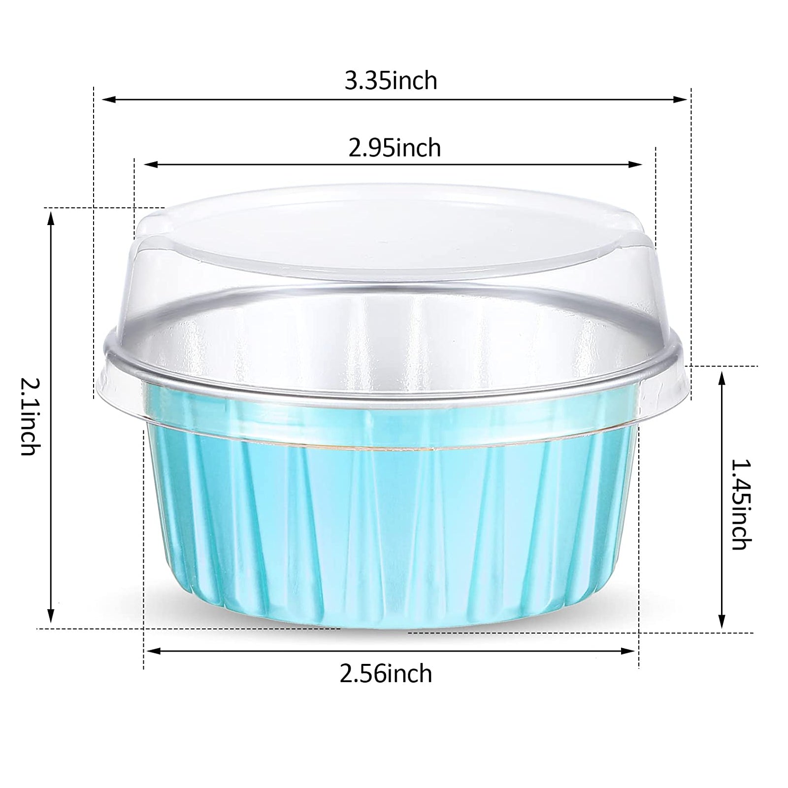 Foil Cupcake Cups with Lids: Light Blue - LAST SET OF 228 | www.sprinklebeesweet.com