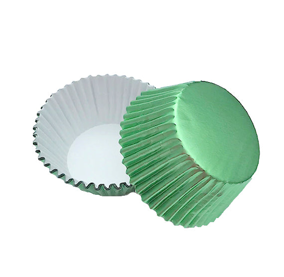 Bulk Cupcake Liners: Light Green Foil | www.sprinklebeesweet.com