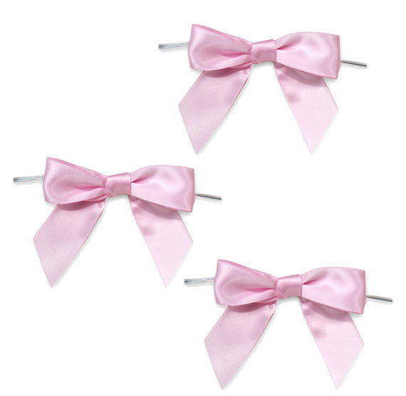Light Pink Bows with Ties: 3" | www.sprinklebeesweet.com