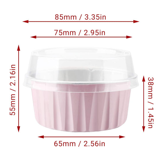 Foil Cupcake Cups with Lids: Light Pink | www.sprinklebeesweet.com