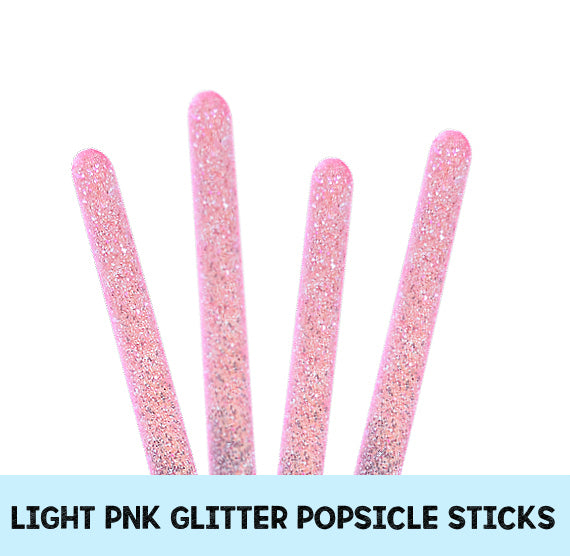 Acrylic Popsicle Sticks: Light Pink Glitter | www.sprinklebeesweet.com