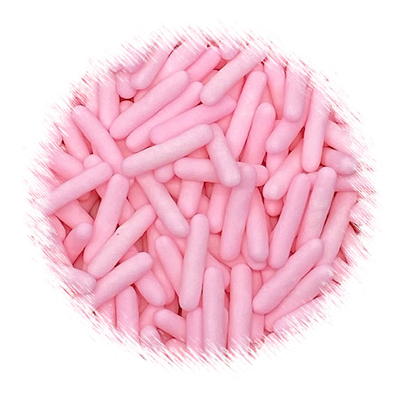 Edible Rod Sprinkles: Matte Light Pink | www.sprinklebeesweet.com