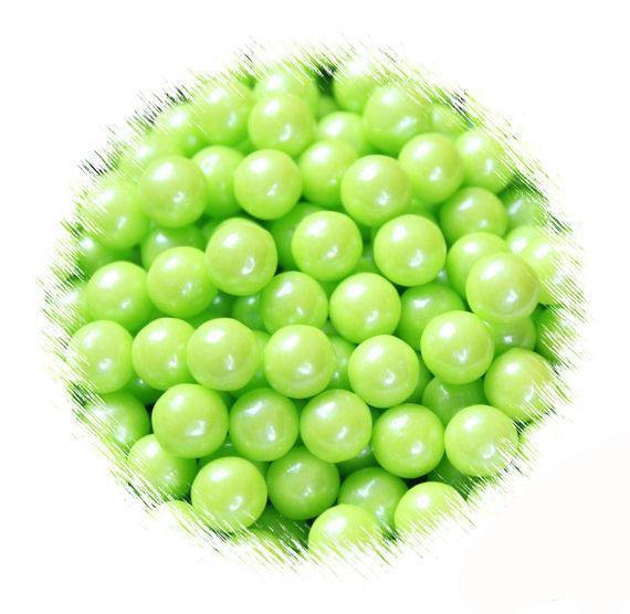Lime Green Sugar Pearls: 7mm - LAST CALL | www.sprinklebeesweet.com