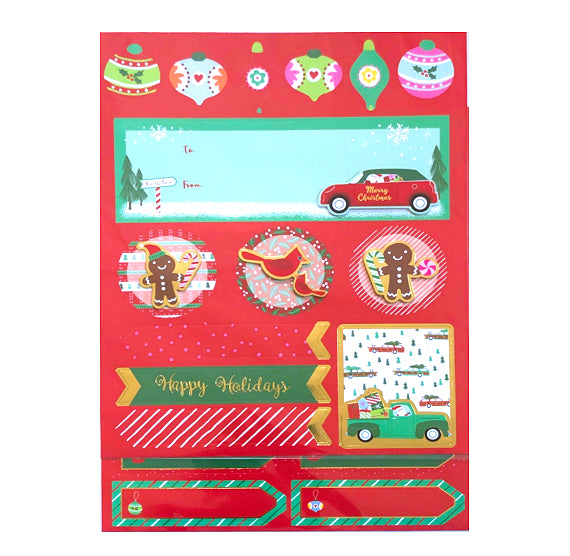 Christmas Sticker Labels: Red Truck | www.sprinklebeesweet.com