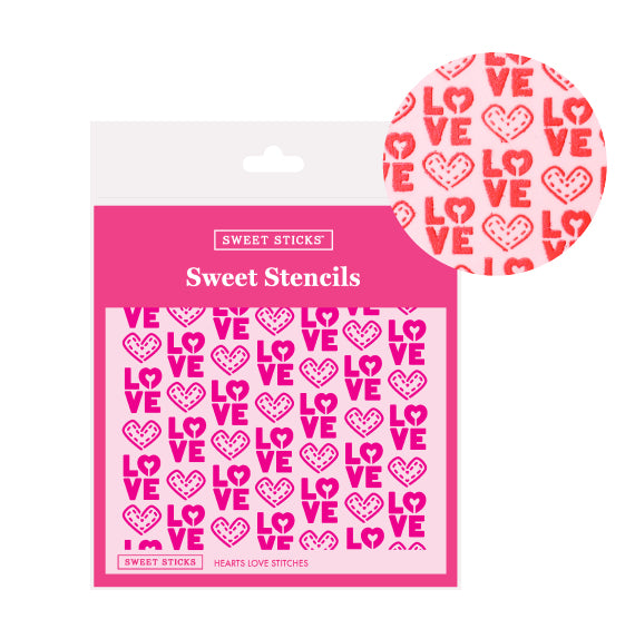 Sweet Stencils: Hearts Love Stitches | www.sprinklebeesweet.com