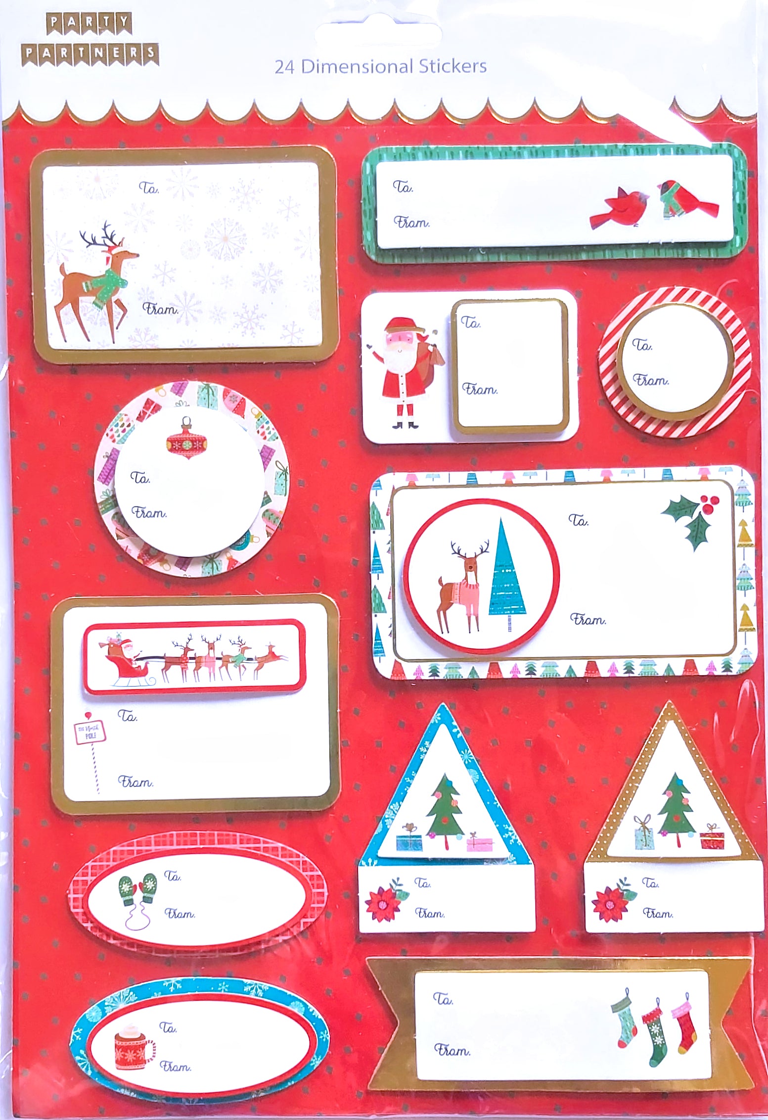 Dimensional Christmas Labels: Merry + Bright | www.sprinklebeesweet.com