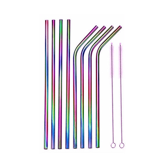 Stainless Steel Straw Set: Metallic Rainbow | www.sprinklebeesweet.com