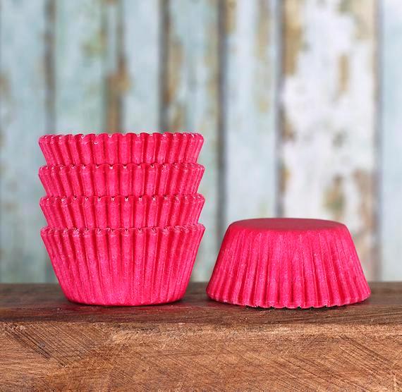 Bulk Mini Pink Cupcake Liners: Solid | www.sprinklebeesweet.com