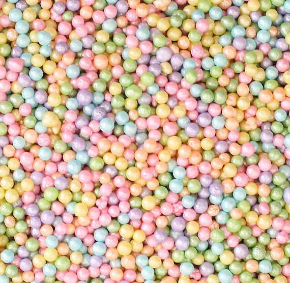 Mini Pastel Rainbow Sugar Pearls | www.sprinklebeesweet.com