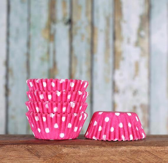 Bulk Mini Pink Cupcake Liners: Polka Dot | www.sprinklebeesweet.com
