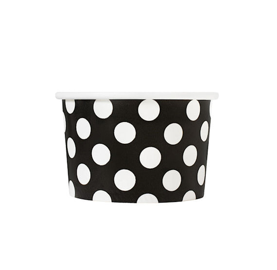 Small Black Ice Cream Cups: Polka Dot | www.sprinklebeesweet.com
