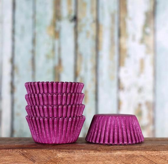 Bulk Mini Purple Cupcake Liners: Solid | www.sprinklebeesweet.com