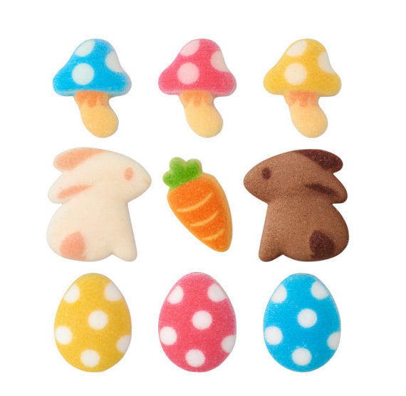 Mini Happy Easter Sugar Toppers | www.sprinklebeesweet.com