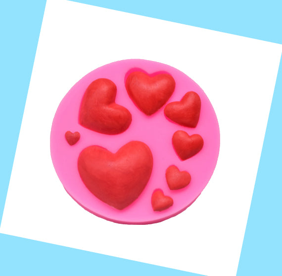 Valentine Fondant Mold: Assorted Mini Hearts | www.sprinklebeesweet.com