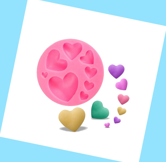 Valentine Fondant Mold: Assorted Mini Hearts | www.sprinklebeesweet.com