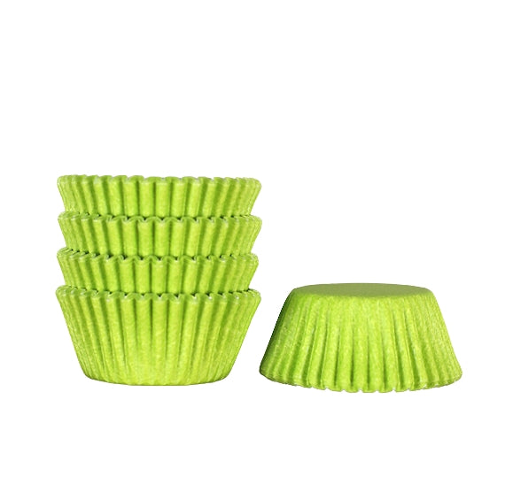 Bulk Mini Lime Green Cupcake Liners: Solid | www.sprinklebeesweet.com
