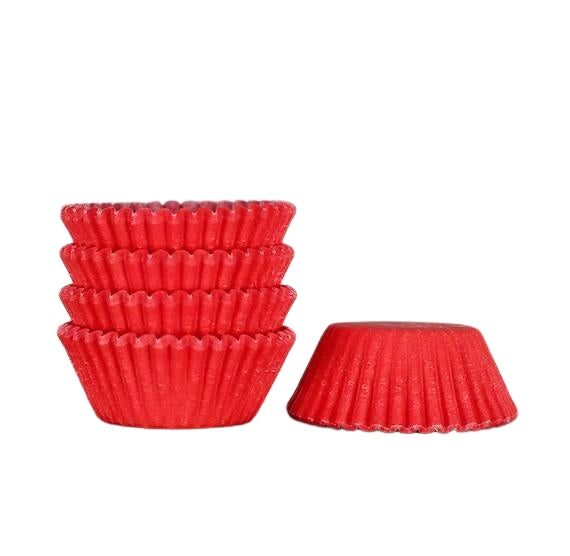 Bulk Mini Red Cupcake Liners: Solid | www.sprinklebeesweet.com
