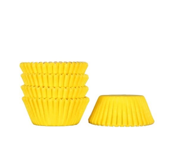 Bulk Mini Yellow Cupcake Liners: Solid | www.sprinklebeesweet.com
