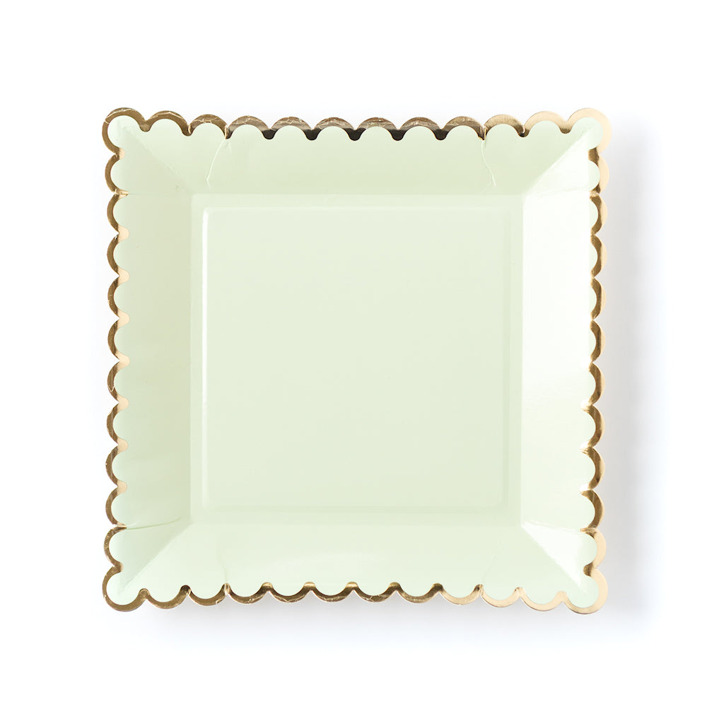 Large Mint Green Plates with Gold Foil | www.sprinklebeesweet.com