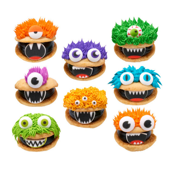 Monster Face Sugar Toppers | www.sprinklebeesweet.com