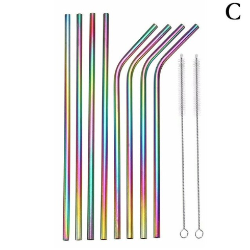 Stainless Steel Straws Set: Metallic Rainbow | www.sprinklebeesweet.com