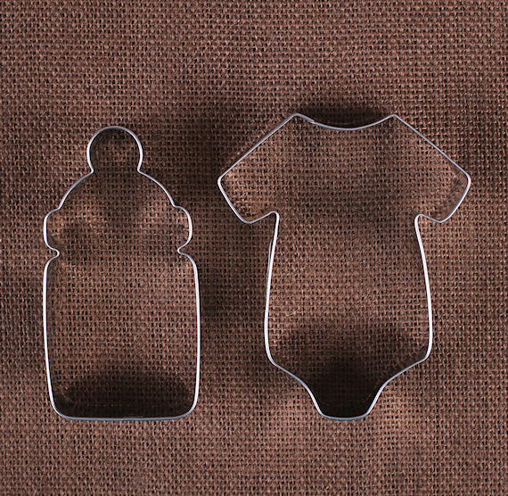 Baby Shower Cookie Cutters: Bottle & Onesie | www.sprinklebeesweet.com
