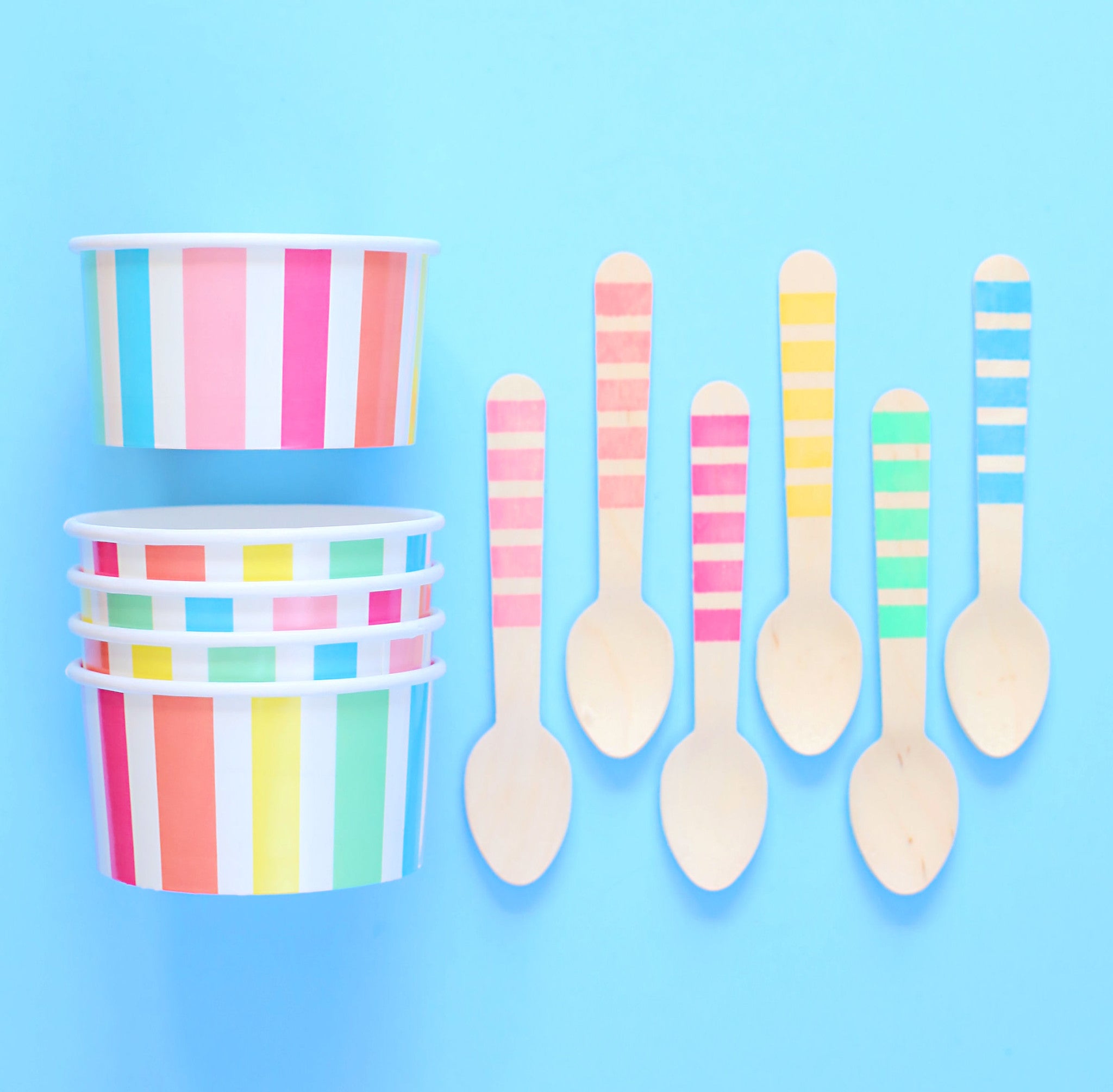 Party Pastel Rainbow Ice Cream Cups: Stripe | www.sprinklebeesweet.com