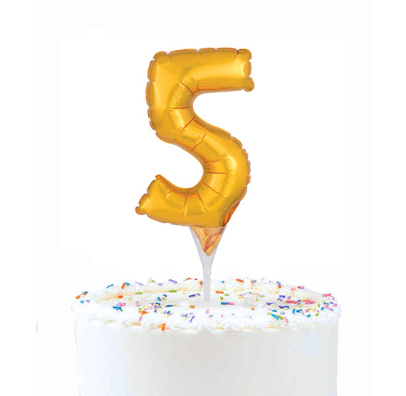 SALE Inflatable Balloon Cake Topper: Number 5 Gold Balloon Cake Topper ...