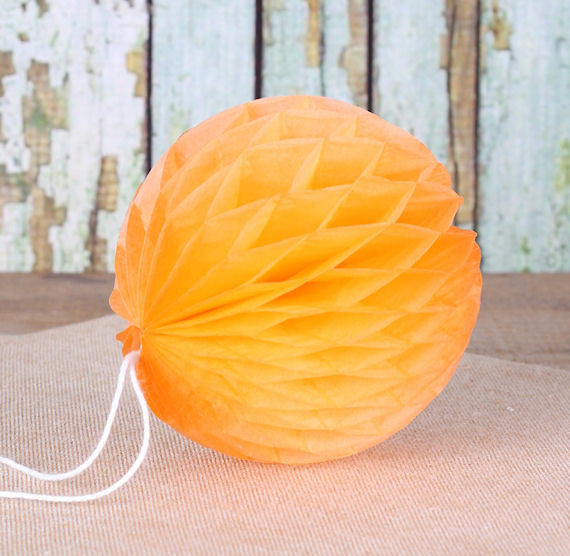 Orange Honeycomb Tissue Balls: 3" | www.sprinklebeesweet.com