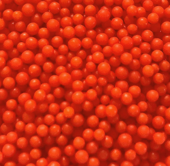 Deep Orange Sugar Pearls: 4mm | www.sprinklebeesweet.com