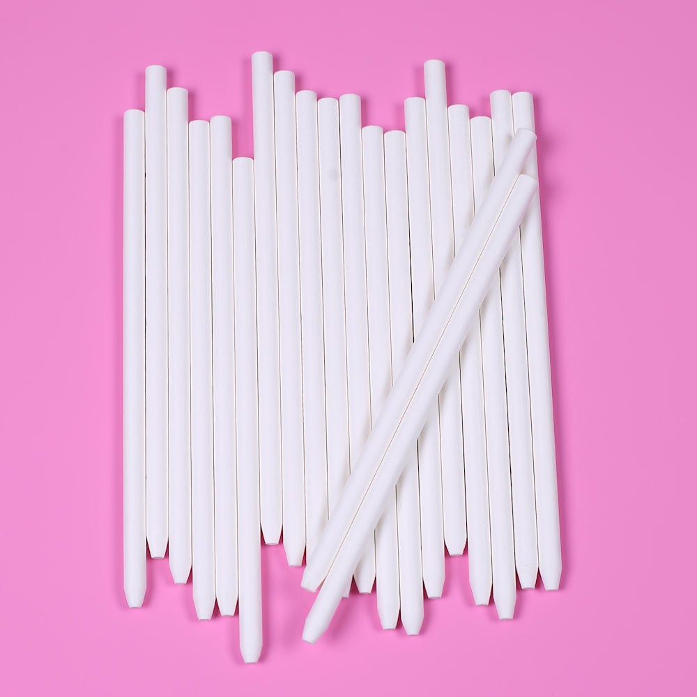 White Paper Candy Apple Sticks: 5.5" | www.sprinklebeesweet.com