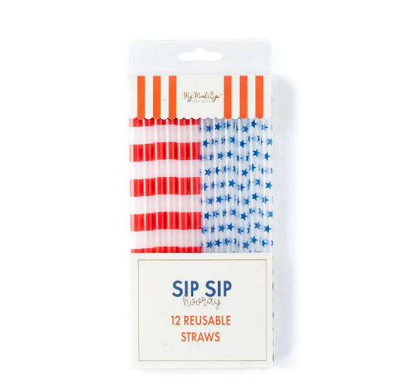 Reusable Straws: Stars + Stripes | www.sprinklebeesweet.com