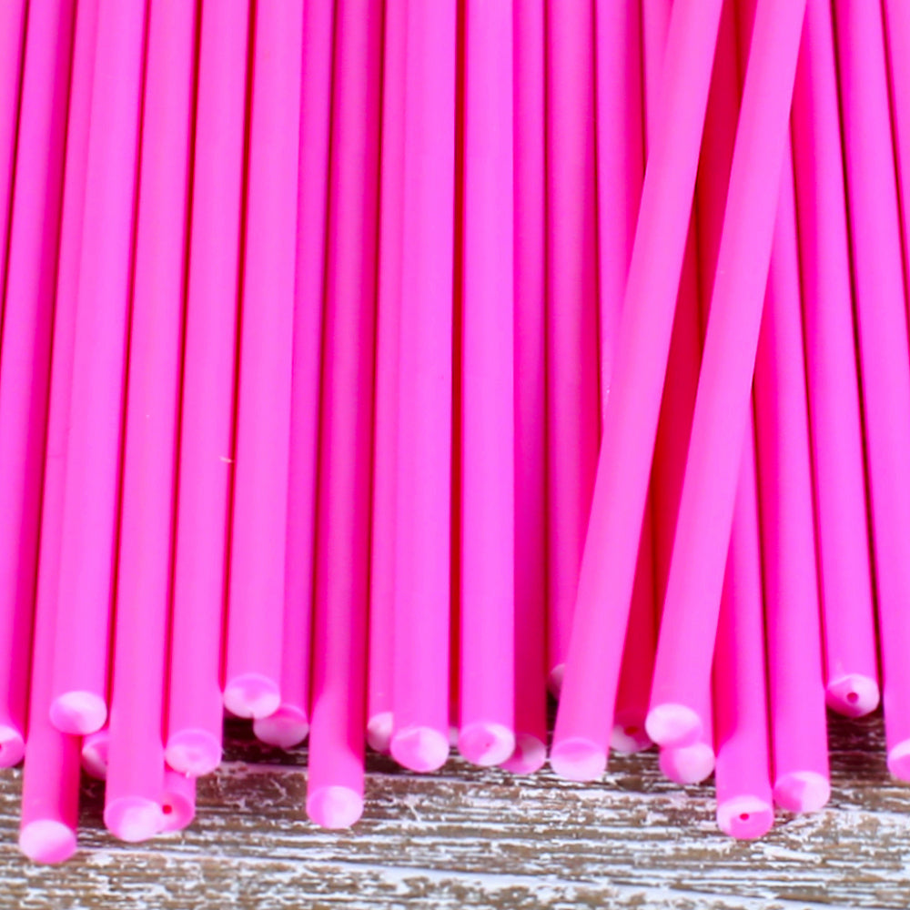Bulk Pink Lollipop Sticks: 6" | www.sprinklebeesweet.com