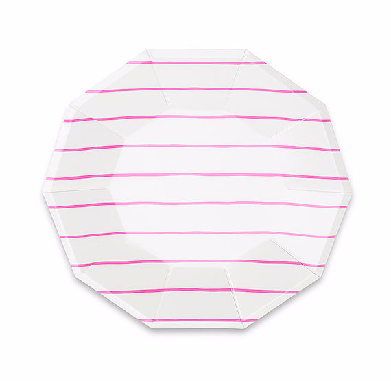 Striped Small Pink Plates | www.sprinklebeesweet.com