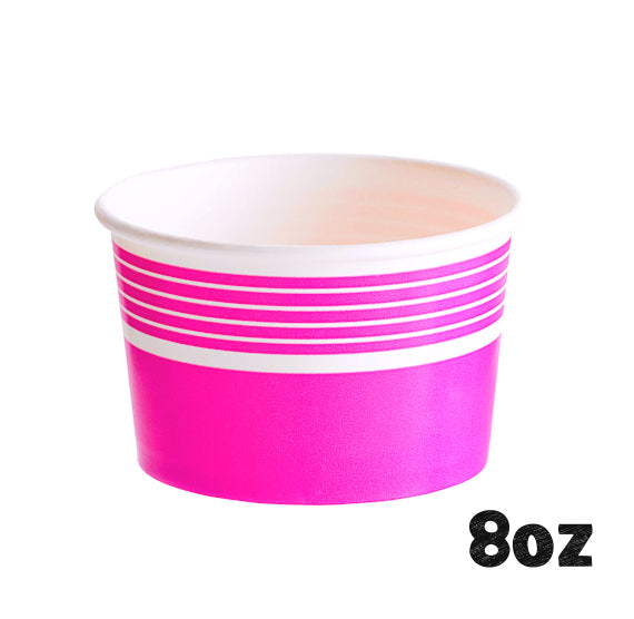 Striped Pink Ice Cream Cups: 8oz | www.sprinklebeesweet.com