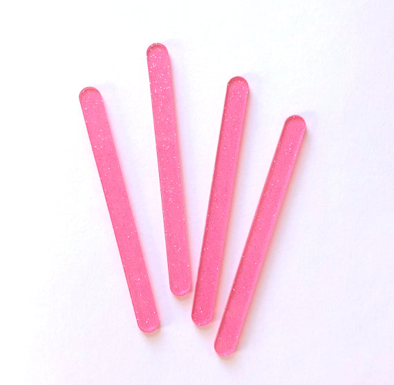 Acrylic Popsicle Sticks: Glitter Pink | www.sprinklebeesweet.com