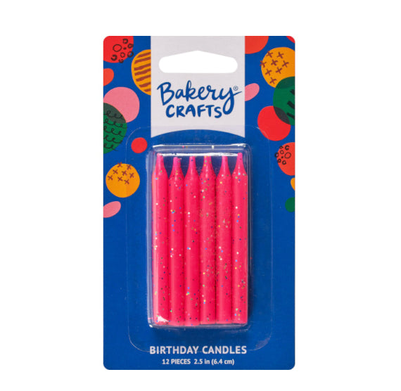 Glitter Pink Birthday Candles | www.sprinklebeesweet.com