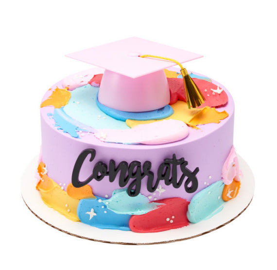 Light Pink Graduation Cap Cake Topper: 4" | www.sprinklebeesweet.com