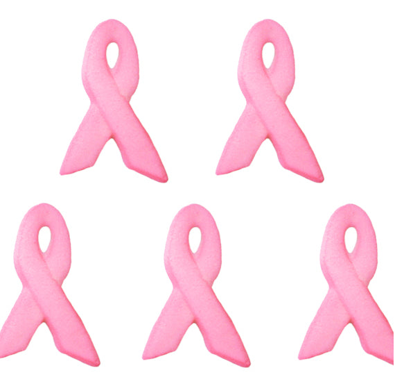 Pink Ribbon Sugar Toppers | www.sprinklebeesweet.com