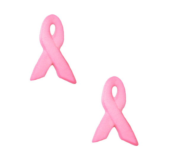 Pink Ribbon Sugar Toppers | www.sprinklebeesweet.com