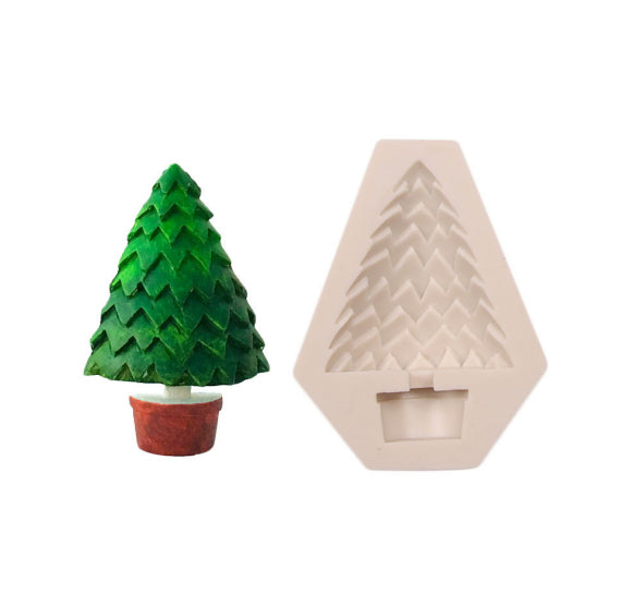 Silicone Potted Christmas Tree Mold | www.sprinklebeesweet.com
