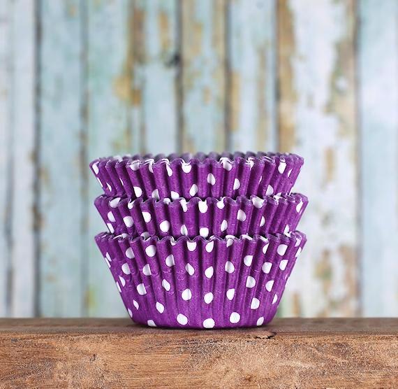 Bulk Purple Cupcake Liners: Polka Dot | www.sprinklebeesweet.com