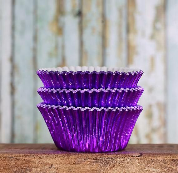 Bulk Cupcake Liners: Purple Foil | www.sprinklebeesweet.com