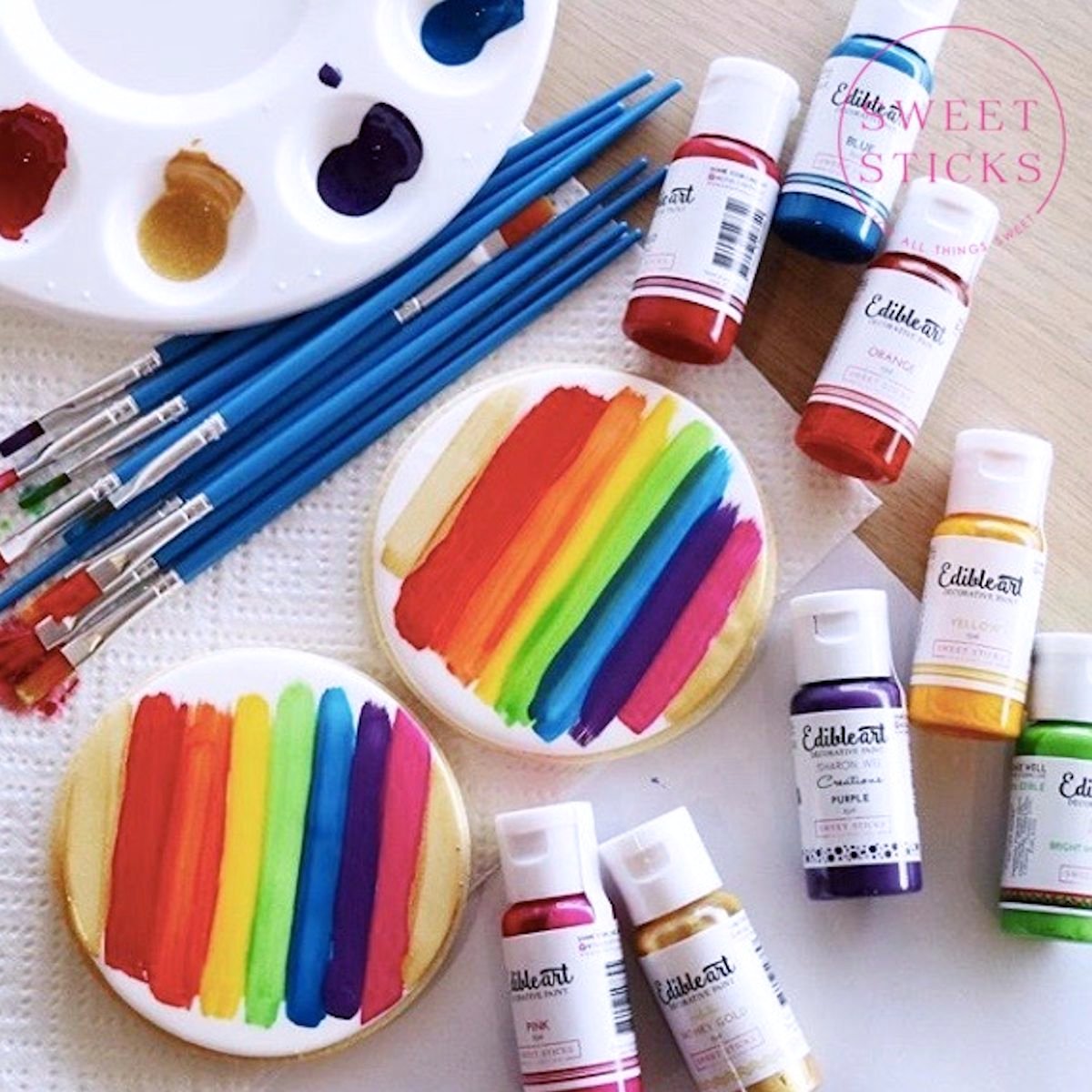 Edible Art Paint Primary Rainbow Set | www.sprinklebeesweet.com