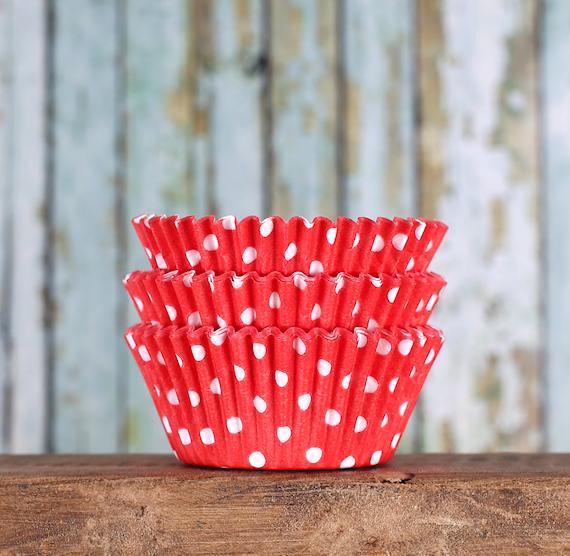 Bulk Red Cupcake Liners: Polka Dot | www.sprinklebeesweet.com