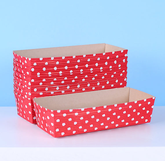 Paper Loaf Pans: Red Polka Dot | www.sprinklebeesweet.com